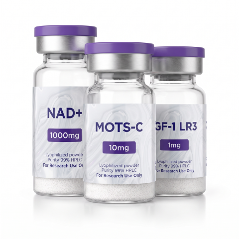 NAD+ 1,000mg + MOTS-C 10mg + IGF-1 LR3 1mg Research Kit — Cellular Aging Research Peptides - Thumbnail