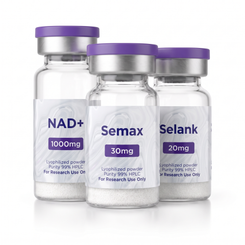 Neuro Elite Research Kit — Semax 30mg + Selank 20mg + NAD⁺ 1,000mg Peptides - Thumbnail
