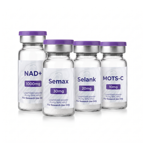 Executive Performance Research Kit — Semax 30mg + Selank 20mg + NAD⁺ 1,000mg + MOTS-C 10mg Peptides - Thumbnail
