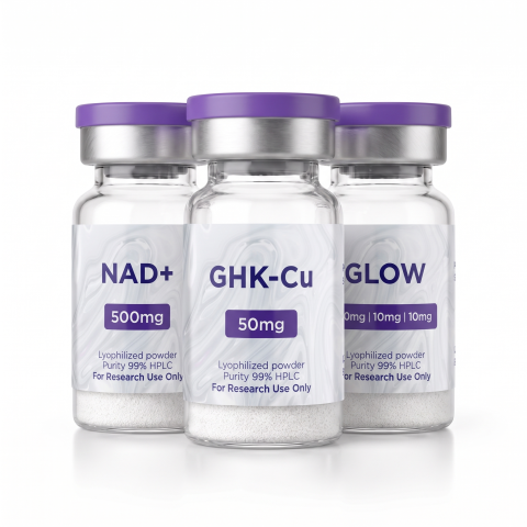 GHK-Cu 50mg + NAD+ 500mg + Glow-70 Blend 10mg Research Kit — Dermal Matrix Research Peptides - Thumbnail