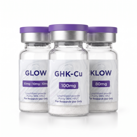 Cellular Senescence Research Kit — GHK-Cu 100mg + Glow-70 + KLOW-80 Peptides - Thumbnail