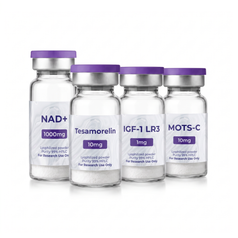 Project Alpha Research Kit — Tesamorelin 10mg + IGF-1 LR3 1mg + MOTS-C 10mg + NAD⁺ 1,000mg Peptides - Thumbnail