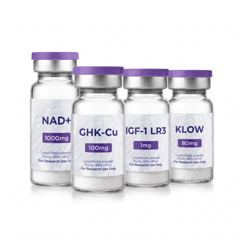 NAD+ 1,000mg + GHK-Cu 100mg + IGF-1 LR3 1mg + KLOW-80 Blend 80mg Research Kit — Cellular Aging Research Peptides - Thumbnail