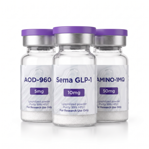 GLP-1 SM 10mg + AOD-9604 5mg + 5-Amino-1MQ 50mg Research Kit — Metabolic Peptides - Thumbnail